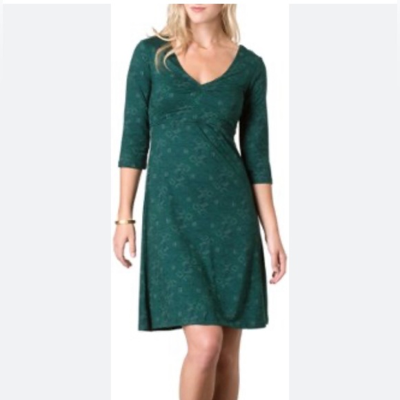 Toad&Co Dresses & Skirts - Toad&Co Rosemarie Rosalinda 3/4 sleeve organic dress teal green geo tribal Small